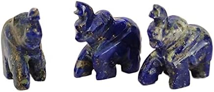 1 polegada Lapis Lazuli Gmestone Elefante Escultura de Cristal de Cristão Cura Reiki Pocket Gemstone Figuras Crafamento Animal Escultura de pedra