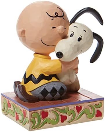 Peanuts Enesco de Jim Shore Charlie Brown e Snoopy Hugging Fatuine, 4,5 polegadas, multicolor