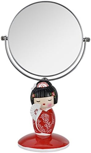 Neochy Mirores Makeup Mirror Double - Kimono Doll Resina de boneca da face Moda Moda Princesa Mirror/Red