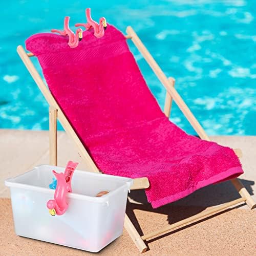 8 PCs Clipes de toalhas de praia para toalhas Cadeiras de praia Os clipes de toalhas de papagaio flamingo