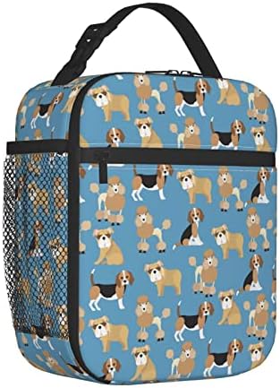 OPLP Cute cachorro Pets Bag Bulldog Poodle Bulldog e Beagle Lunch Box Isolle