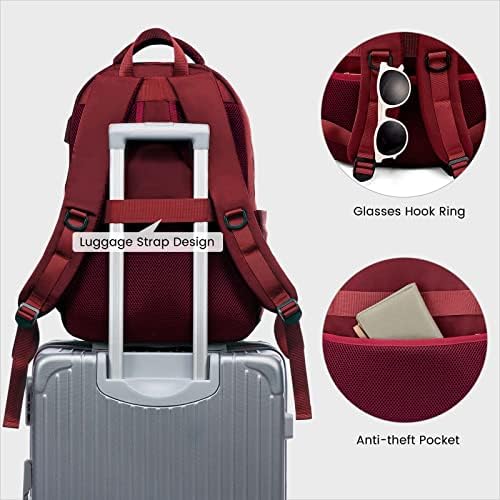 Backpack de laptop LoveVook para mulheres, mochilas de grande capacidade para faculdades Saco de trabalho de viagem resistente à água com porta USB, Fit 15,6 polegadas laptop