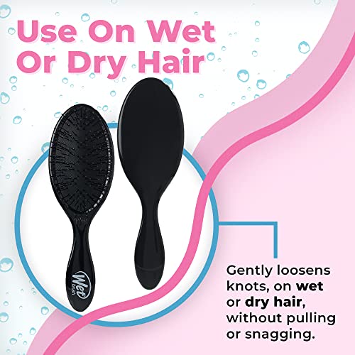 Escova molhada pincel de cabelo de destrancação original para cabelos grossos, preto - Ultra -Soft Intelliflex Canteias