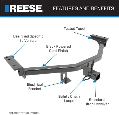 Reese 44603 Classe 4 Hitch, receptor de 2 polegadas, preto, compatível com 2003-2009 Dodge Ram 3500, 2003-2009 Dodge Ram 2500, 2003-2010