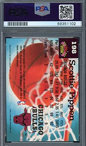Scottie Pippen 1992 Topps Stadium Club Basketball Card 198 PSA 8