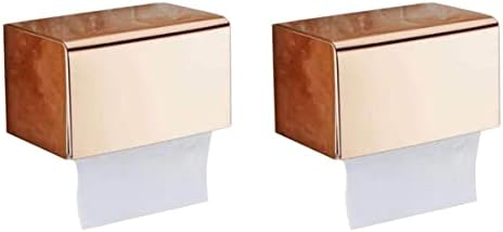 2PCSBox Tissue Mount Wall Hanger Double Papel de aço inoxidável Toalha Rosada Banheiro Banheiro de ouro