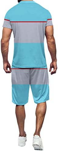 Kangma mass suado ternos de moda masculina camiseta de manga curta e shorts definido verão 2 peças roupas de céu azul
