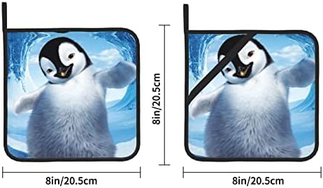 Penguins fofos tirando fotos PAN PAN PAN PHAT-8X8 ISOLADORES ISLOMENTOS PRÁTICOS DE ESPEROS e resistentes a quente.
