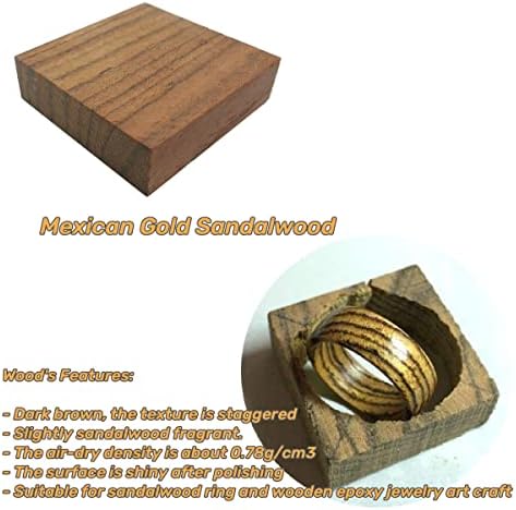 Pedaços de madeira para jóias de madeira, 21pcs Materiais de anel de madeira com diferentes texturas de madeira naturais, espaços em branco de madeira para resina de madeira DIY, 4x4x1cm