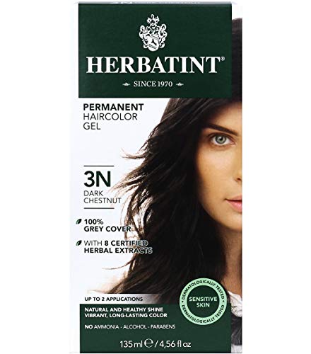 Gel de cabelo permanente Herbatint, 10dr Gold de cobreis de cobre, livre de álcool, vegano, de cobertura cinza - 4,56 oz