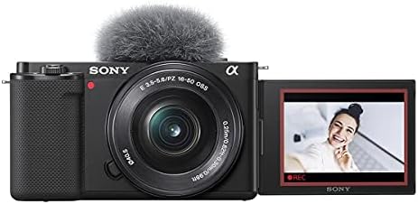 Câmera Sony ZV-E10 sem espelho com lente de 16-50 mm & E 55-210mm f/4.5-6.3 Lente de montagem ES es, pacote preto com kit vlogger, edição
