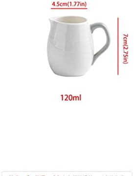 Caneca branca cerâmica pequena xícara de leite com um pequeno jarro de leite de leite jarro de leite xícara de chá de chá de chá de