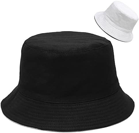 Malaxlx unissex balde chapéu de praia chapéu estético Chapéu de pesca para homens adolescentes, desgaste reversível do lado duplo