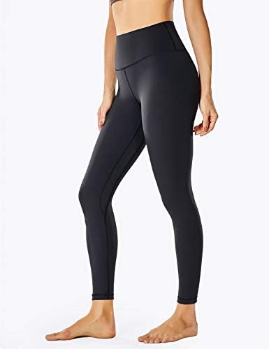 Leggings de alta cintura feminina de carovia Treino de controle de ioga Prova de agachamento de calças 25 polegadas