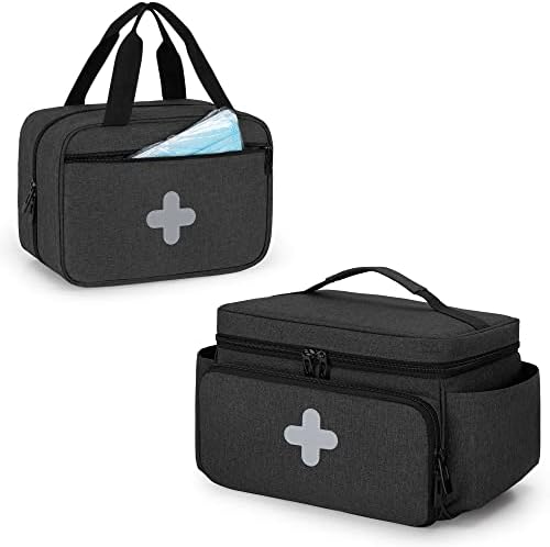 Curmio Small Medicine Storage Bag vazio, Family First Soces Organizer Box para caminhadas, camping, carro, viagens, casa e ao ar livre