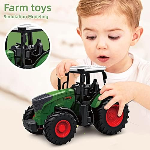 PAEGPRAV Tractor Conjunto com trailers Fazenda Toys Farm Playset Veículos 1/24 Escala com Farmer Farm Farm Fart Farmer Farmer Fart
