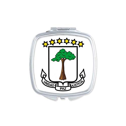 Equatorial Guiné nacional emblema espelho portátil maquiagem de bolso compacto vidro de dupla face