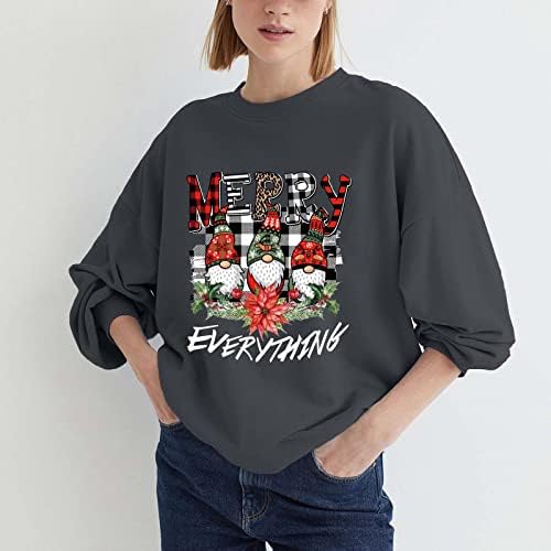 Narhbrg Feliz Natal Sorto para mulheres xmas xadrez camisetas impressas