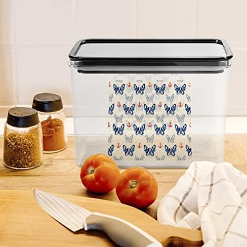 Bulldog francês e ancoragem de contêiner de armazenamento de alimentos plástico caixas de armazenamento transparente com tampa de vedação