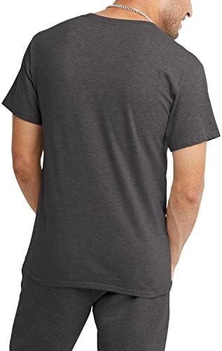 Camiseta masculina de campeão, camiseta de algodão masculina, camiseta masculina de peso médio, script gráfico