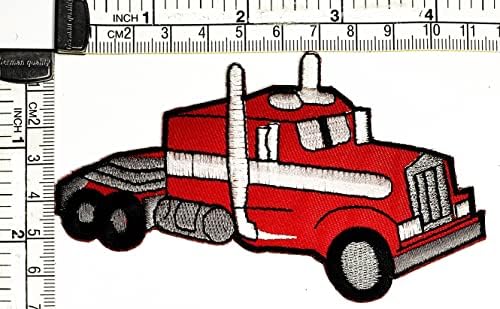 Kleenplus 3pcs. Red Car Caminhão Tow Cartoon Patch Patch Vehicle Truck Ferre