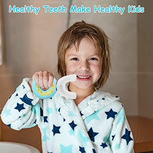 Escova de dentes de zealinno Kids em forma de U, cabeça de silicone de grau de alimento, design de limpeza de dentes orais