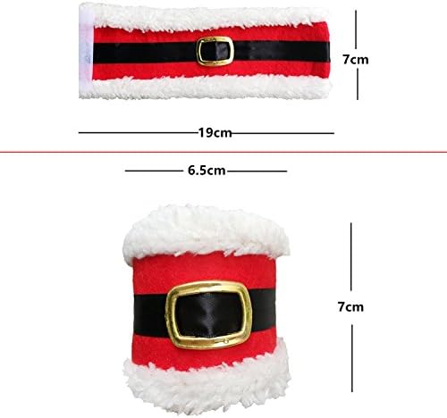 Warmstor 8 peças de Natal Papai Noel cinturões de guardanapo anéis de guardana