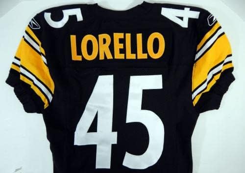2004 Pittsburgh Steelers Mike Lorello 45 Jogo emitido Black Jersey 44 DP21277 - Jerseys de Jerseys usados ​​na NFL não