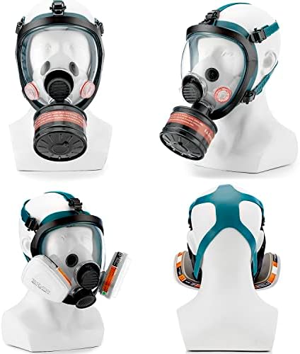 Máscara de respirador de classificação de uso duplo reutilizável com face completa com filtro de 40 mm filtros de algodão