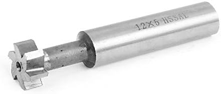 X-Dree 12mm de corte diâmetro 5mm profundidade de corte 6 flautas reto orifício de perfuração T moinho de extremidade