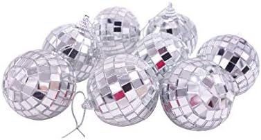 Cadeved 12 PCs 2 polegadas Mirror de prata Ball Party Favor Favor Favor de Árvore de Natal decoração de natal decoração