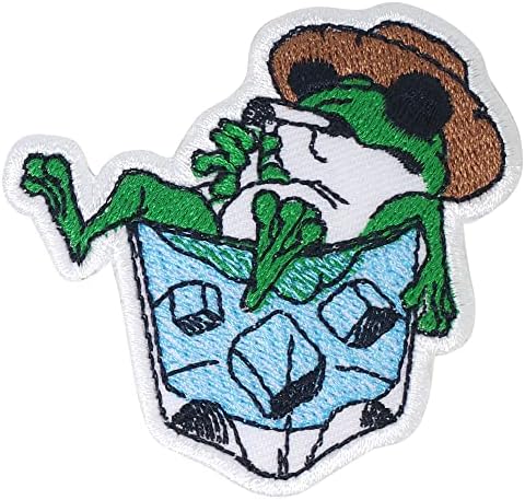 Pipomama Bad Frog On Whisky Glass Iron em remendos para roupas Apliques de apliques bordados Crachá de patch costurar no emblema Diy Craft