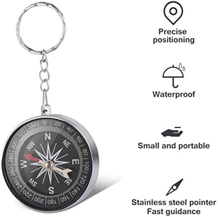 Keychain de sobrevivência de caminhada de Toyvian 12pcs Mini Sobrevivência Bússola Camping Caminhando Pocket Compass Metal Compass