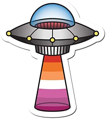 Dark Spark Decalques OVNIs alienígenas Inclusive Rainbow LGBTQ+ Bandeira do orgulho Viga de abdução - Decalque de vinil
