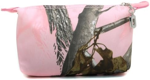 Realtree Pink Camouflage Taber Cosmetic Bag com acabamento em couro falso - RT1-51943B APP/ PK