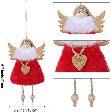 Sycond 8 peças Decoração de Natal pendurada em boneca anjo pingente de luxuoso anjo ornamentos para elfos de artesanato de Natal decoração de festa de férias pendente