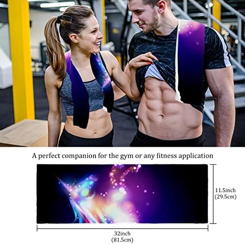 Lorvies Galaxy Unicorn Microfiber Gym Towels Sports Fitness Workout Toalha Sweel Secagem rápida 2 pacote 12 polegadas x 35 polegadas
