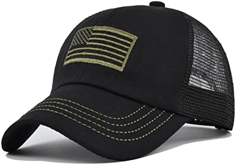 Cap de beisebol vintage unissex American Flag Trucker Sun Hat para homens Mulheres Chapéus de proteção solar ajustáveis