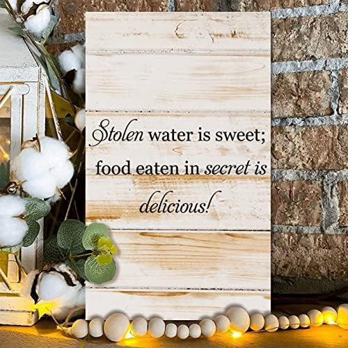 Wood Sign Inspirational Roubed Water Is Sweet Vintage Wood Grain Wall Art Placa Placa Signing para Home Cozinha Decoração