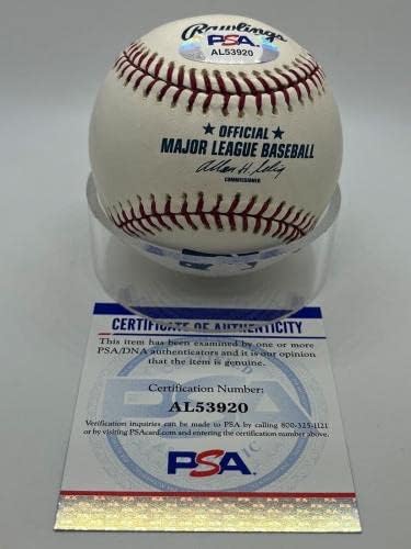 Johnny Estrada Phillies Braves Nationals assinou autógrafo OMLB Baseball PSA DNA - Bolalls autografados