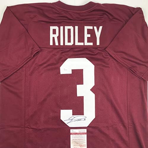 Autografado/assinado Calvin Ridley Alabama Maroon College Football Jersey JSA COA