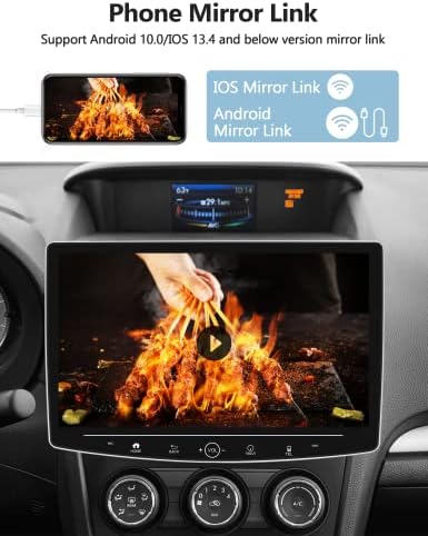 Podofo Android Single Din Car Séreo de Estéreo de 10 polegadas Ajuste Tela de toque Bluetooth Rádio com câmera de backup