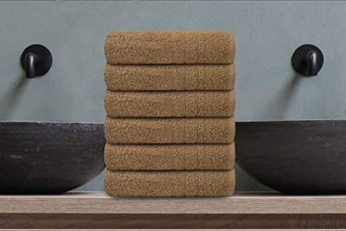 Toalhas de banho de linho de onyx pequenas toalhas bege 22x44, toalhas de banho de algodão puras em pacote de 6,