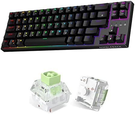 LTC NB681 Nimbleback RGB com fio de 65% teclado mecânico-swappable Hot-Swappable （Blue Switch） & kailh x interruptor de caixa Jade 3pin