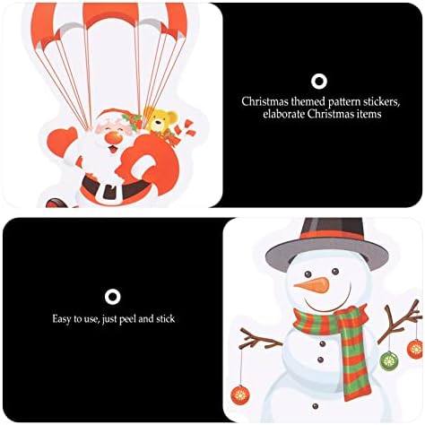 Jojofuny Feliz Natal Vinil Snowman adesivos Decalques de rena de renas Decalques de adesivos de Santa: 60pcs