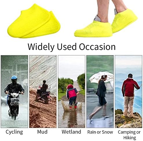 Whyjjqian tampa de sapatos de silicone à prova d'água para chuva, protetores de sapatos de sapatos de chuva de chuva sem escorregamento reutilizáveis, com sola não deslizante, aplica-se a homens, mulheres, crianças