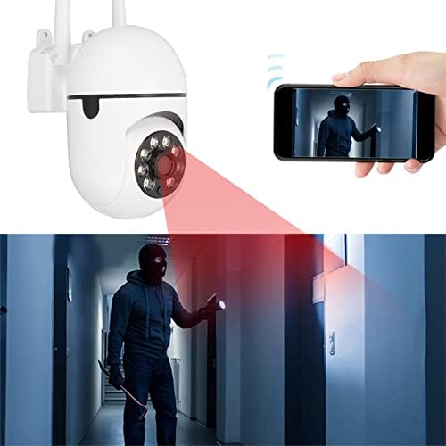Câmera de segurança de Wi -Fi Zyyini, 1080p HD Bullet Histurveillance Cameras 360 Visualize câmera de rastreamento de movimento inteligente, visualização noturna em cores, áudio de 2 vias, detecção de movimento, visão remota, branco
