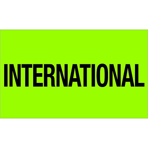 Caixa EUA BDL1118 Rótulos de lógica de fita, internacional , 3 x 5 , verde fluorescente