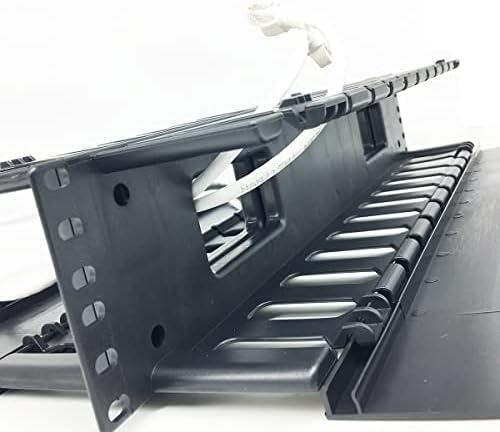 Qiaoyoubang 2U Horizontal Double -laceding Duct Manager Cable Plastic - 19 polegadas Rack Mount Cable Management Organizer