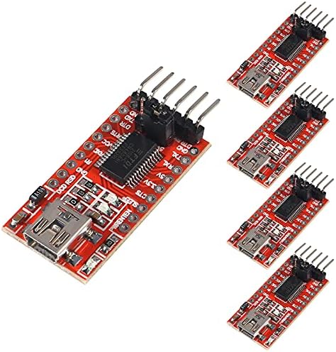 MELIFE 5 PACK FT232RL MINI USB para TTL Adaptador de conversor serial 3.3V 5.5V FT232R Módulo de breakout Mini Port Adapt Board.